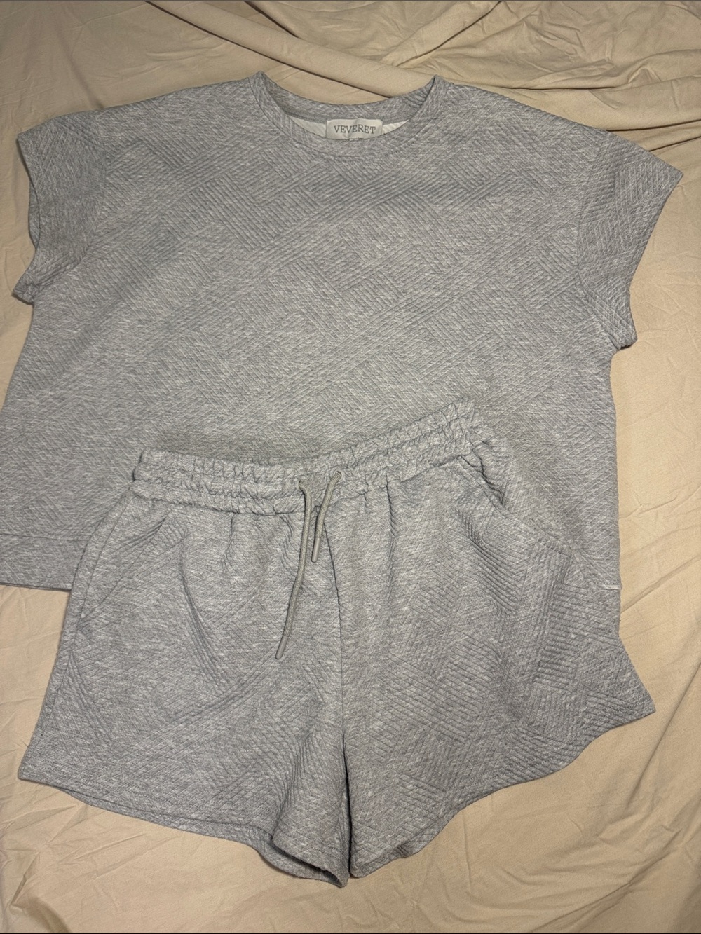 Veveret Light Gray  Women's Shorts - Casual Drawstring Lounge Shorts
